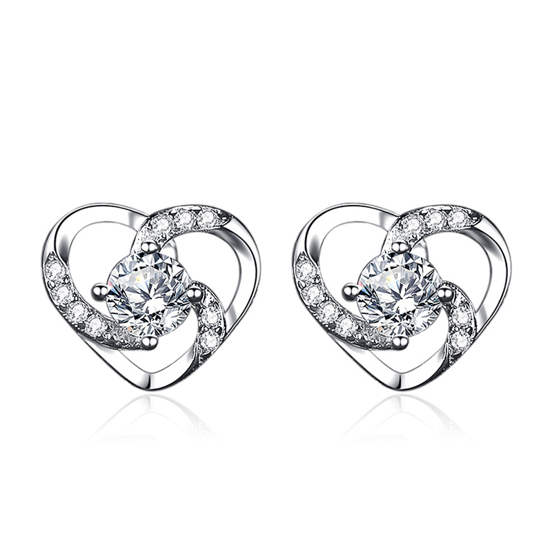 925 silver heart earrings