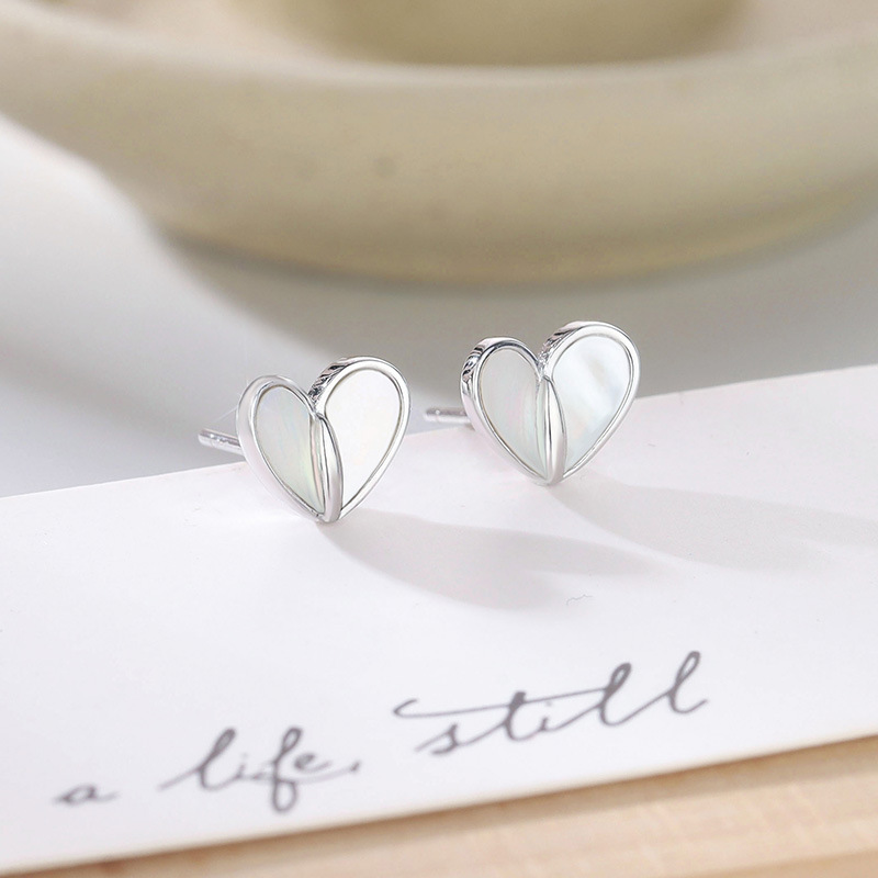 925 silver heart earrings