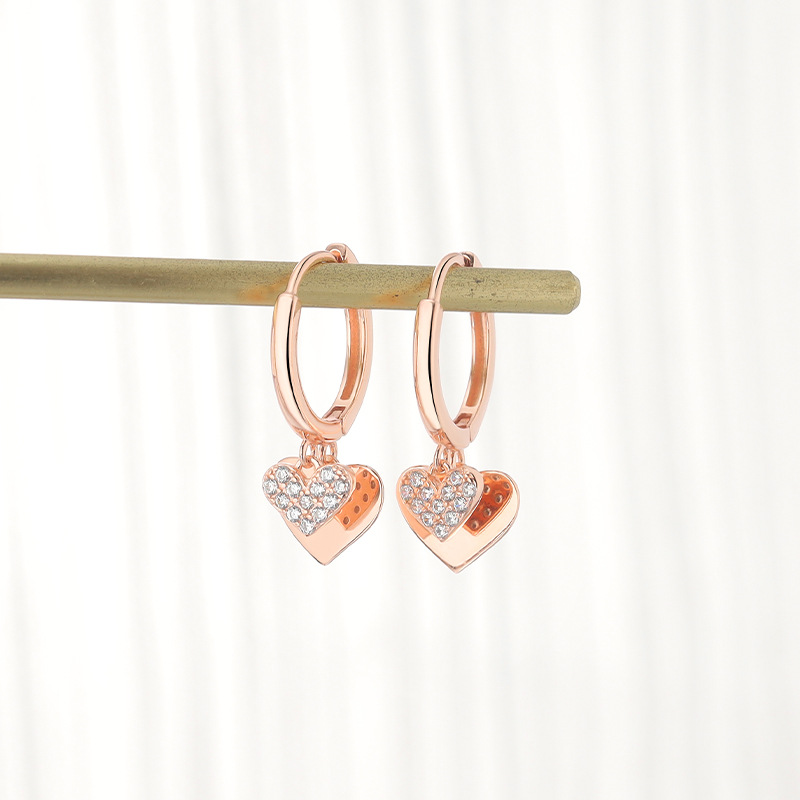 925 silver heart earrings