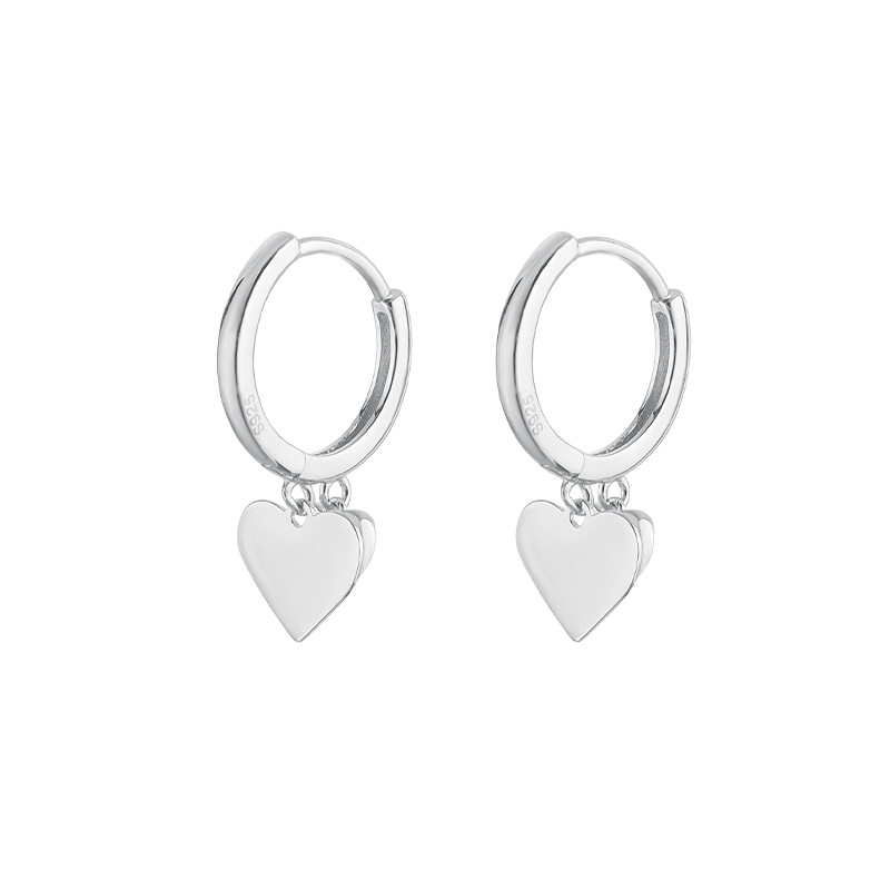 925 silver heart earrings