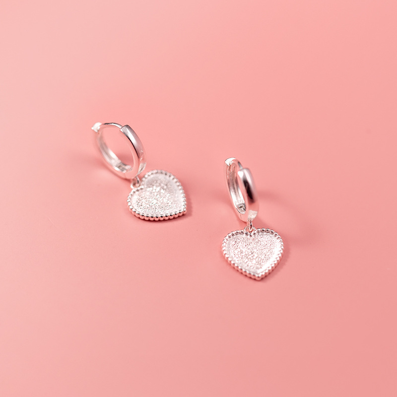 925 silver heart earrings