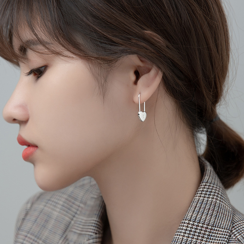 925 silver heart earrings