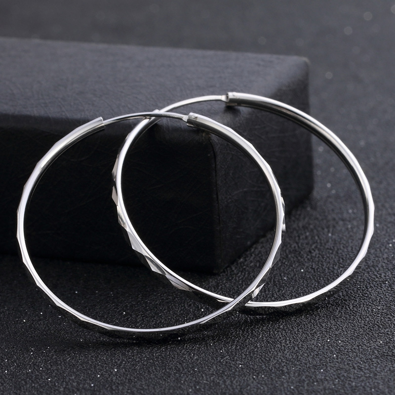 925 SILVER EARRINGS BIG HOOPS