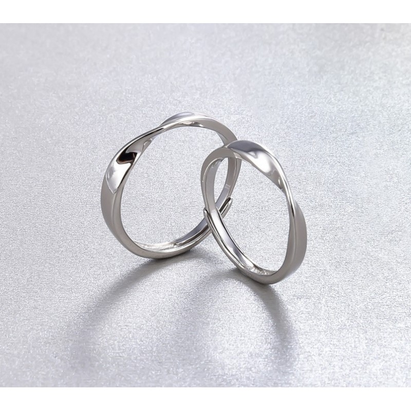 925 SILVER COUPLE RINGS SIZE ADJUSTABLE WOMEN RINGS