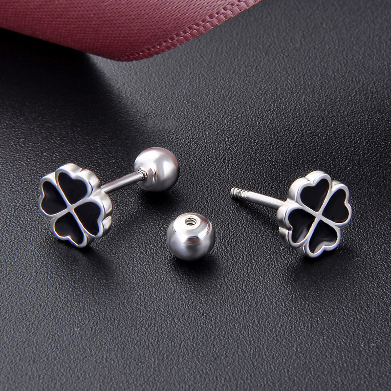 925 SILVER EARRINGS STUD WOMEN FOLOWER EARRINGS