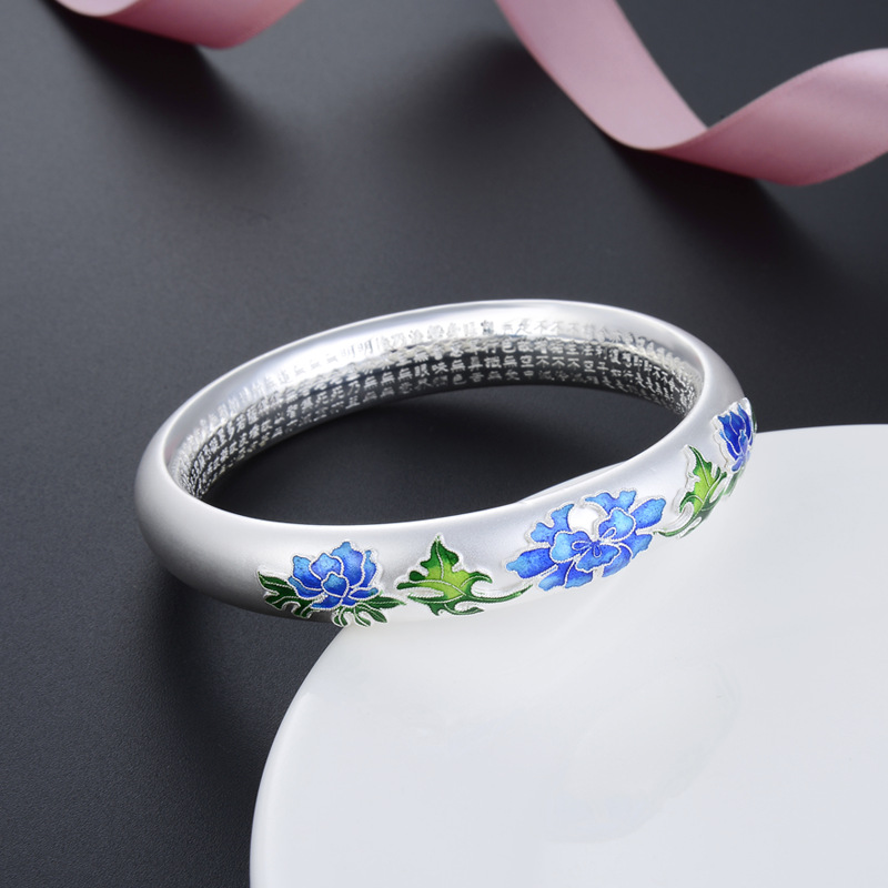 999 SILVER ENAMEL WOMEN BANGLE