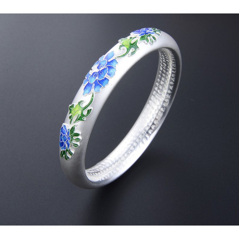 999 SILVER ENAMEL WOMEN BANGLE