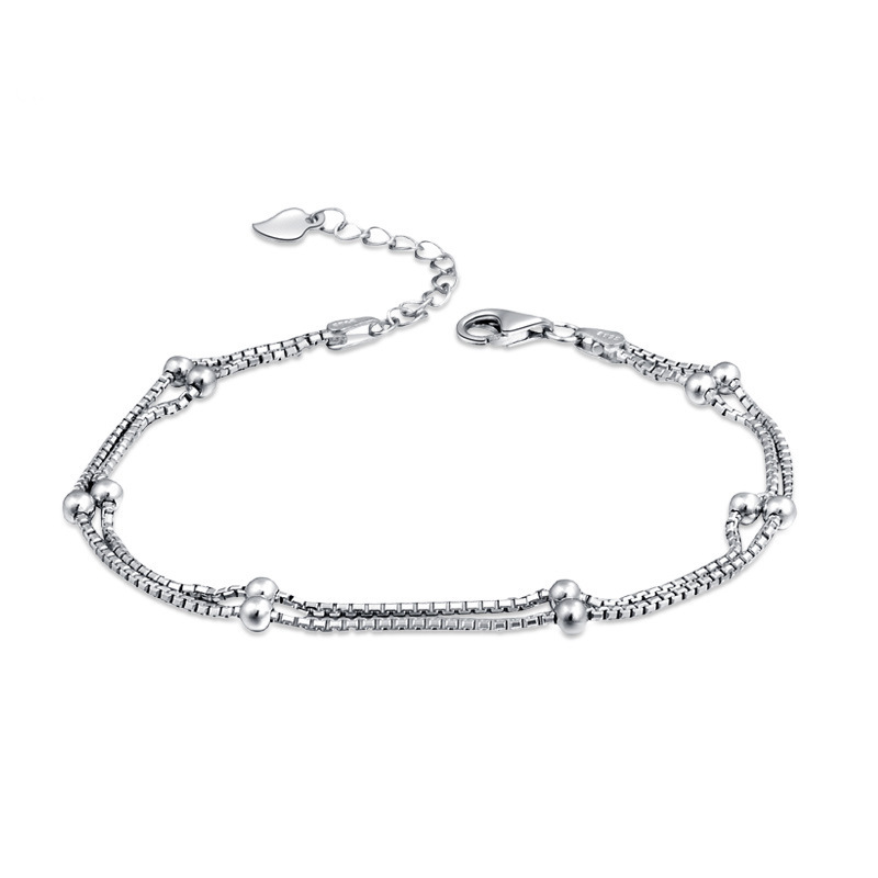 925 silver bracelet double layers women bracelet