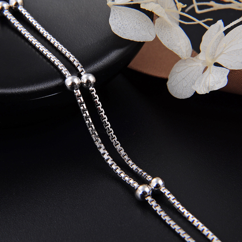 925 silver bracelet double layers women bracelet