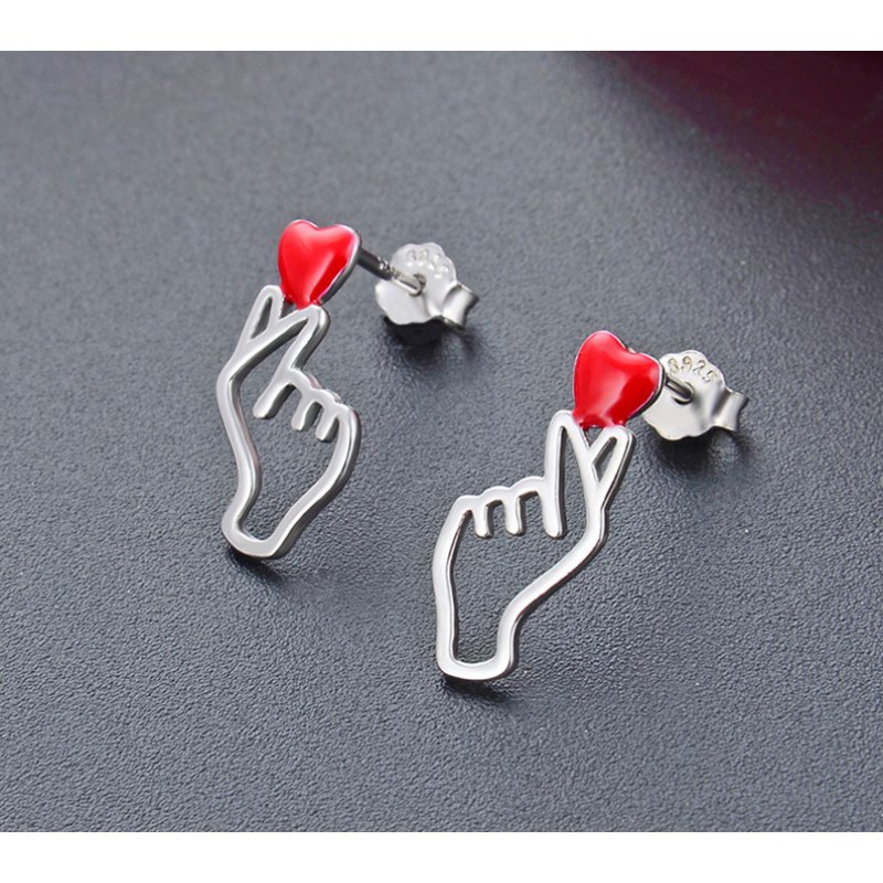 Sign Language 925 silver Earrings