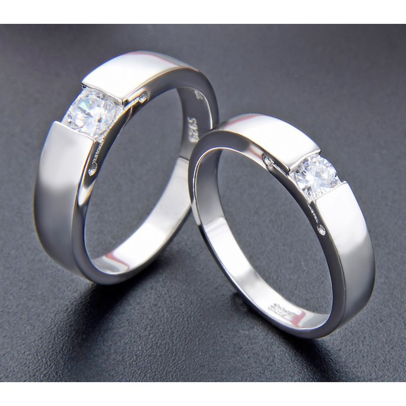 COUPLE engagement ring 925 SILVER