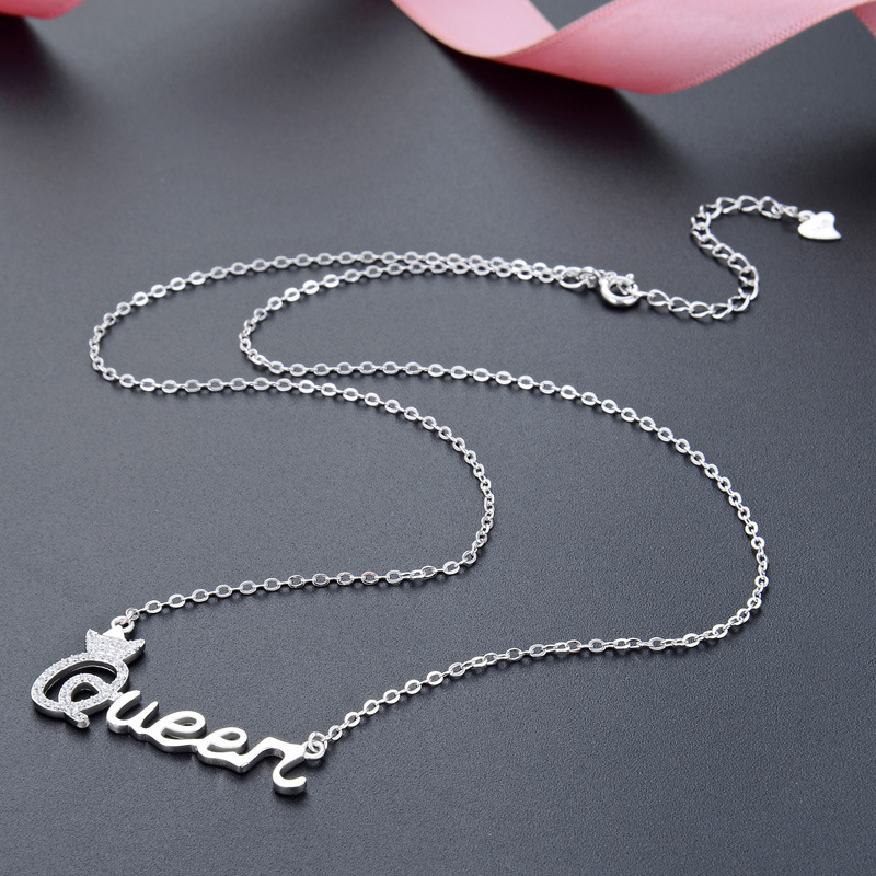 QUEEN Alphabet necklace 925 silver pendant