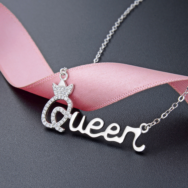 QUEEN Alphabet necklace 925 silver pendant