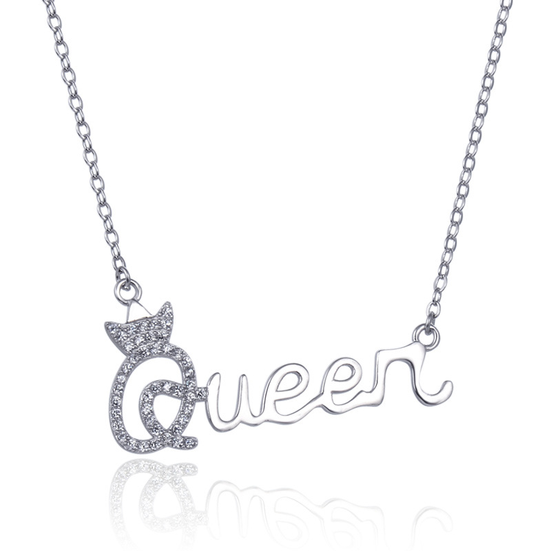 QUEEN Alphabet necklace 925 silver pendant