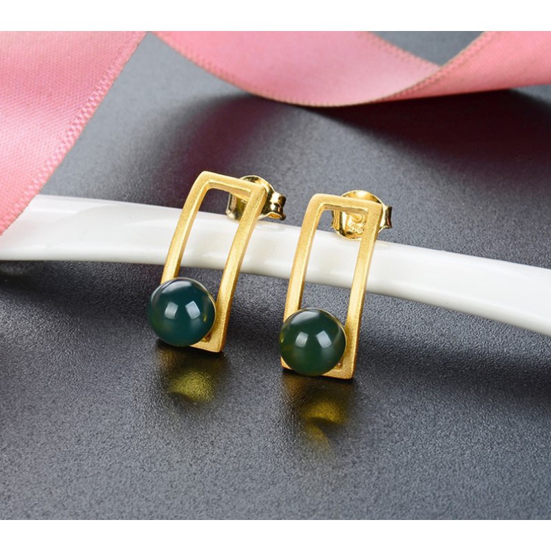 925 SILVER GOLD PLATED EARRINGS