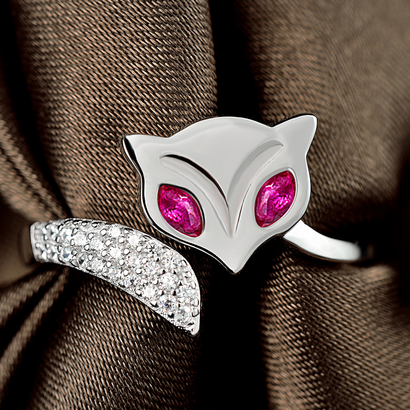 fashion women ring 925 silver fox ring