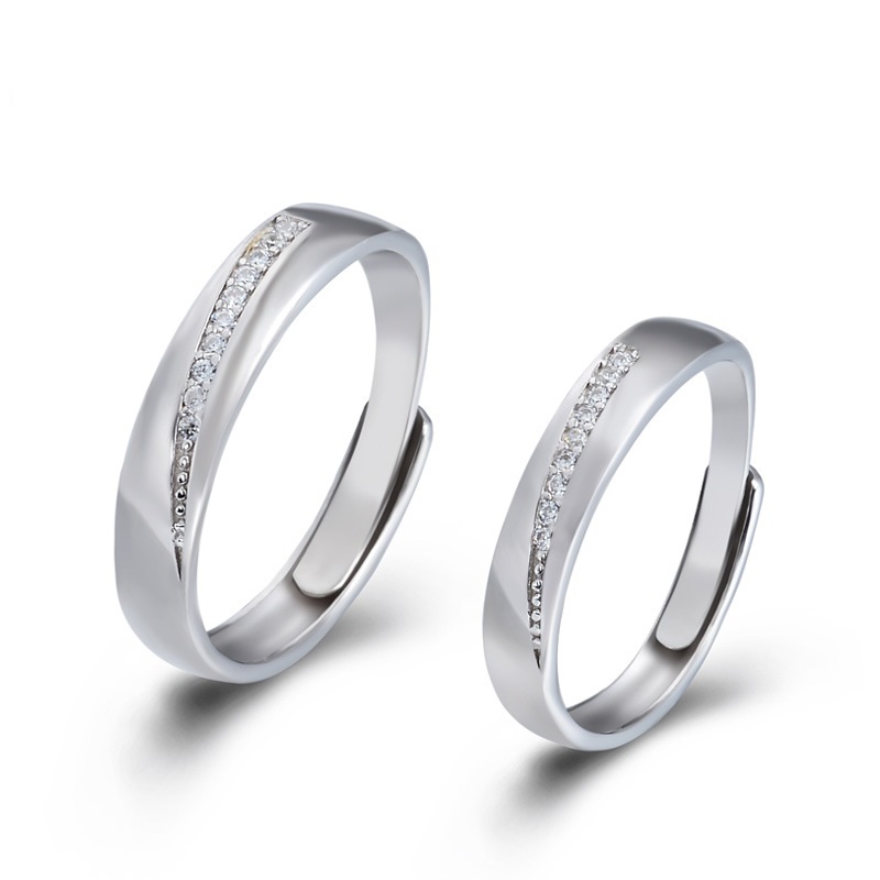 925 SILVER COUPLE RINGS SIZES ADJUSTABLE 