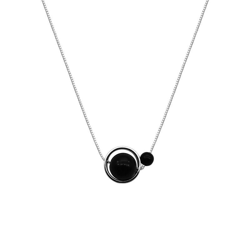 silver circle necklace