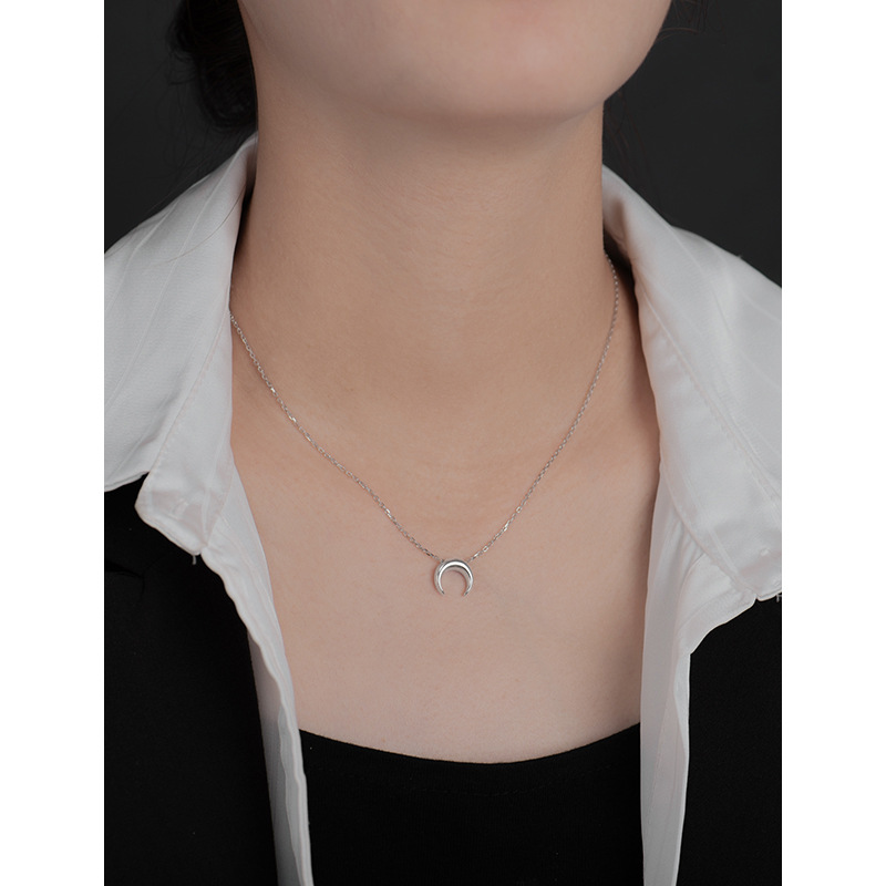 silver moon necklace