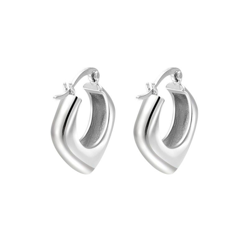 silver circle earrings