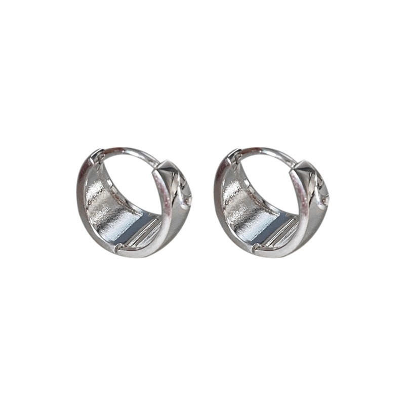 silver circle earrings