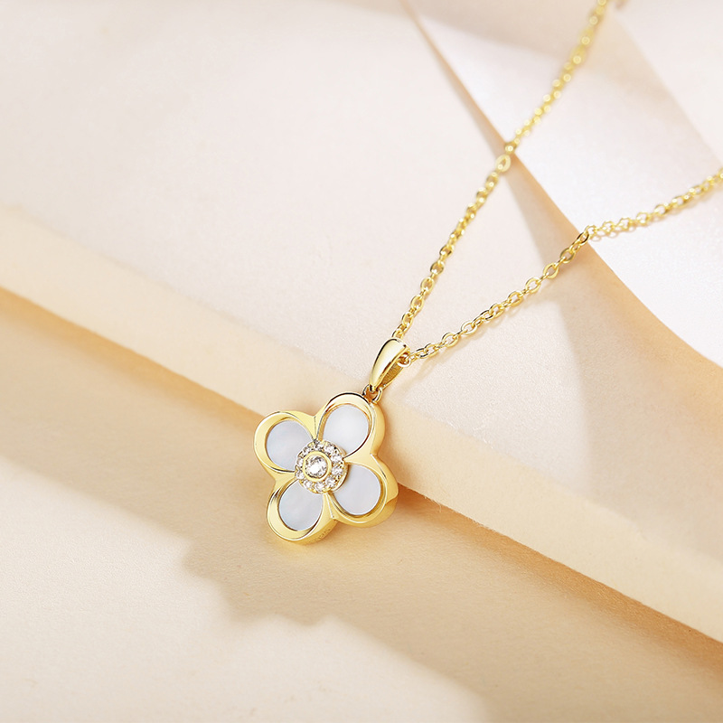 silver flower necklace