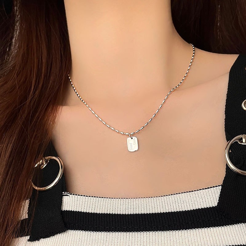 silver letter necklace