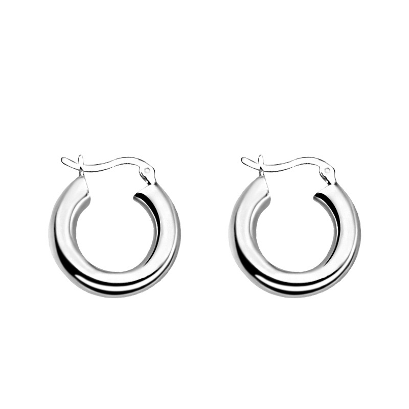 silver circle earrings