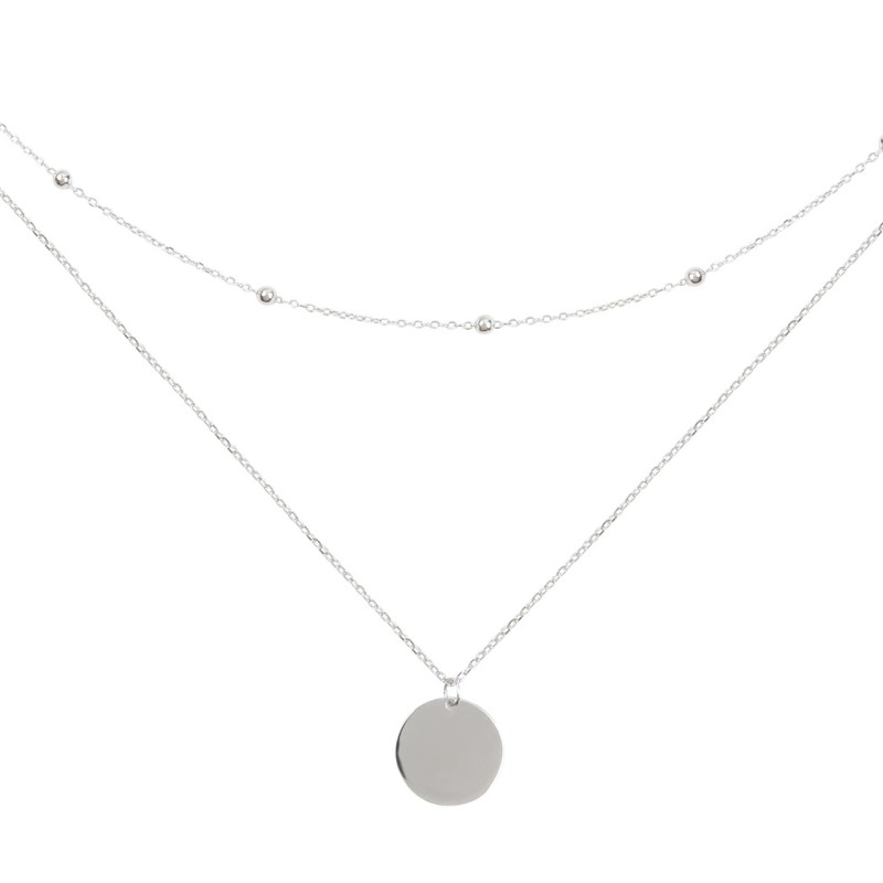 silver circle necklace