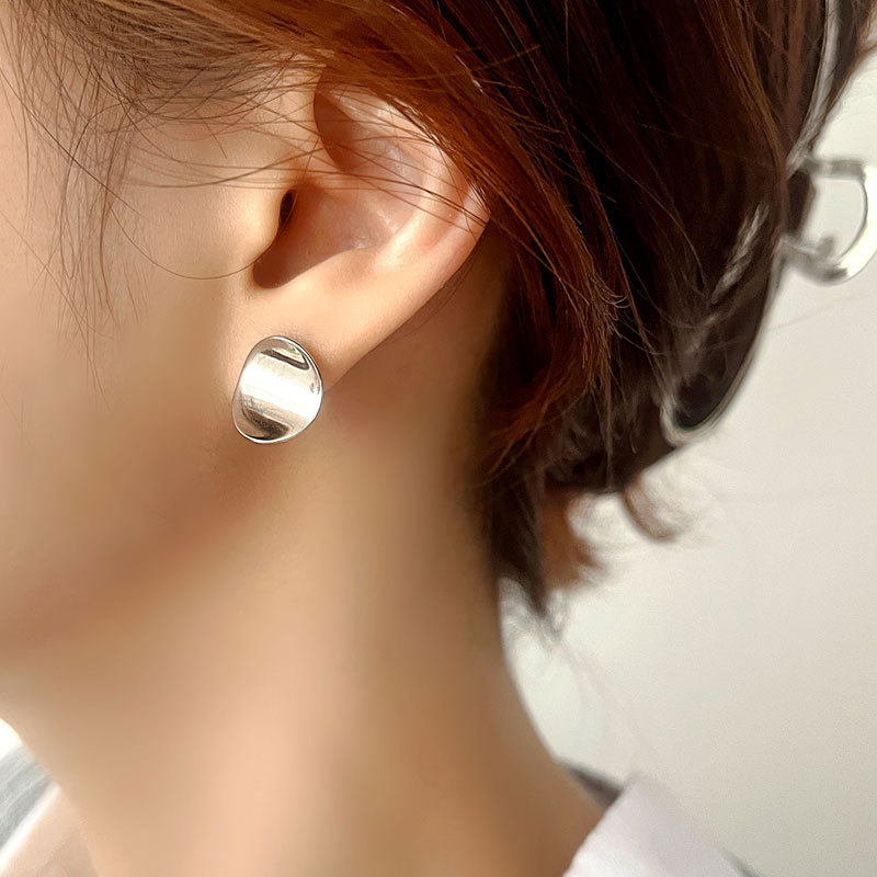 silver circle earrings