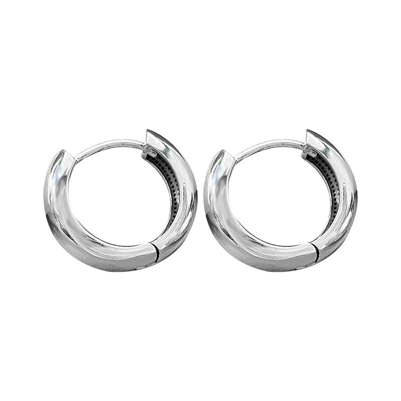 silver circle earrings