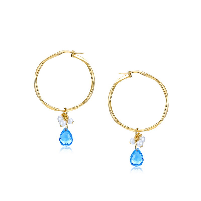 925 silver blue crystal earrings