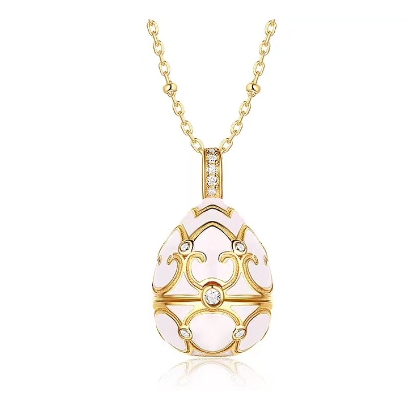 925 silver 9k gold plating zircon pigeon egg necklace