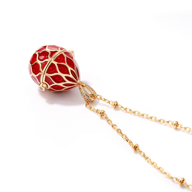 925 silver 9k gold plating red pigeon egg necklace