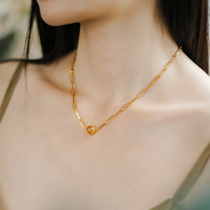 925 silver amber necklace