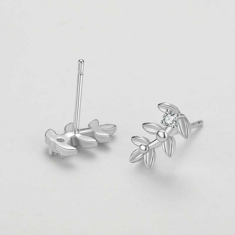 925 silver leaves earrings