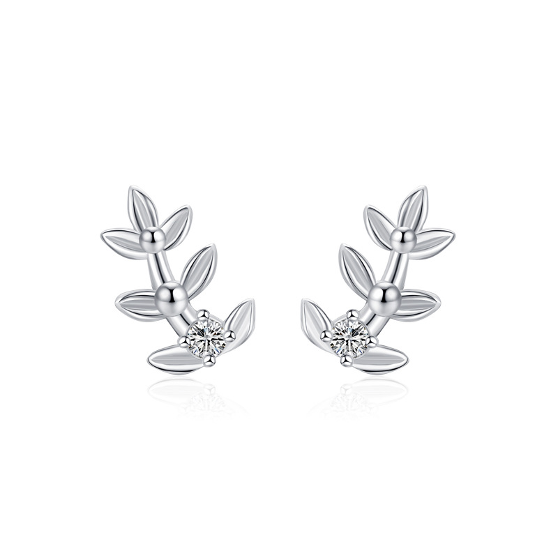 925 silver leaves earrings