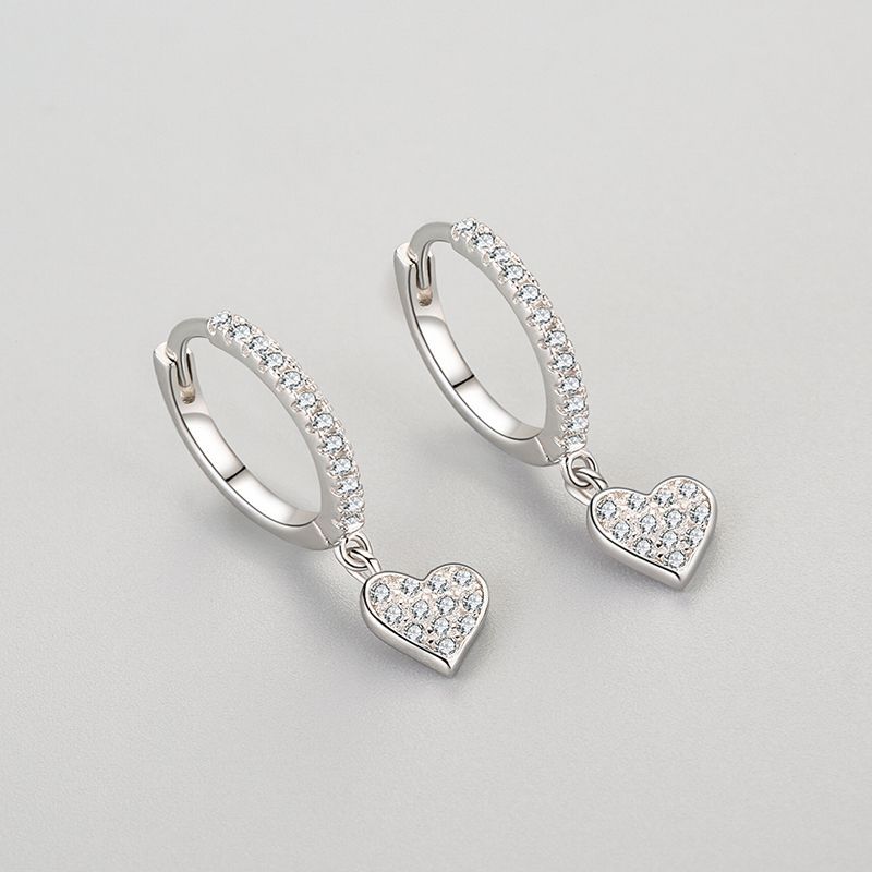 925 silver heart earrings