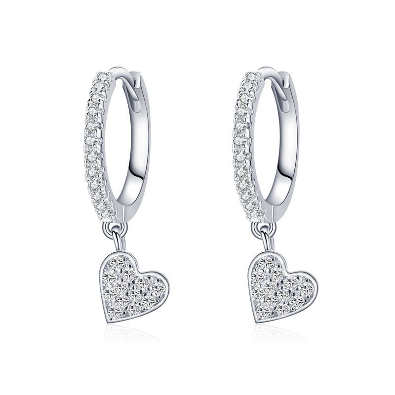 925 silver heart earrings