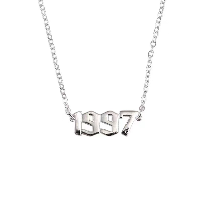 925silver number necklace