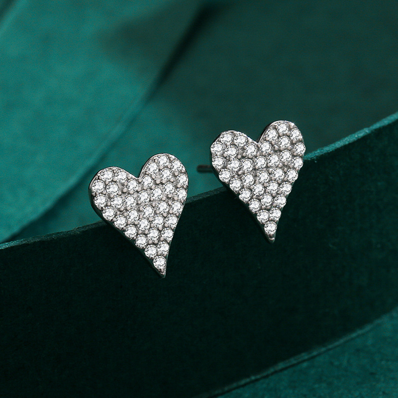 925 silver heart earrings