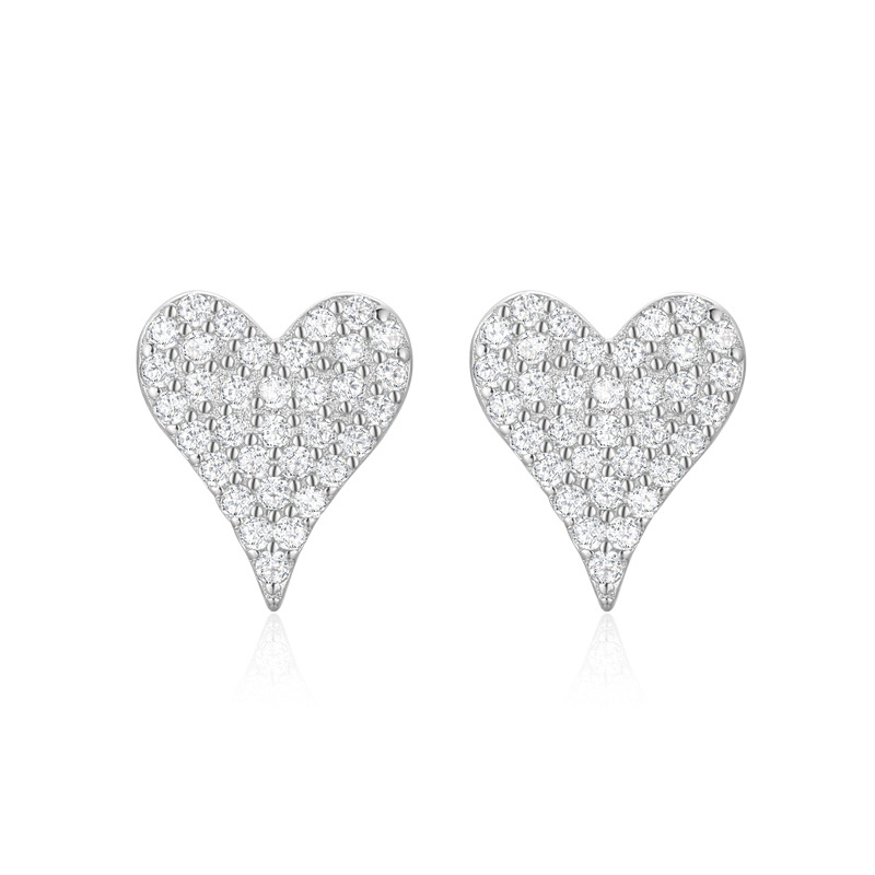 925 silver heart earrings