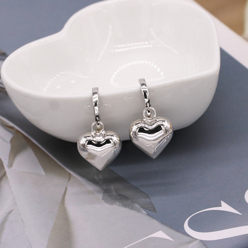 925 silver heart earrings