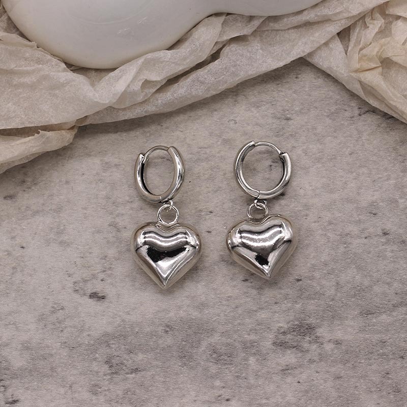 925 silver heart earrings