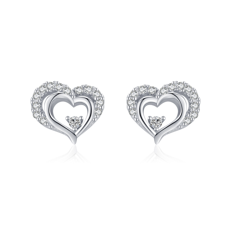 925 silver heart earrings