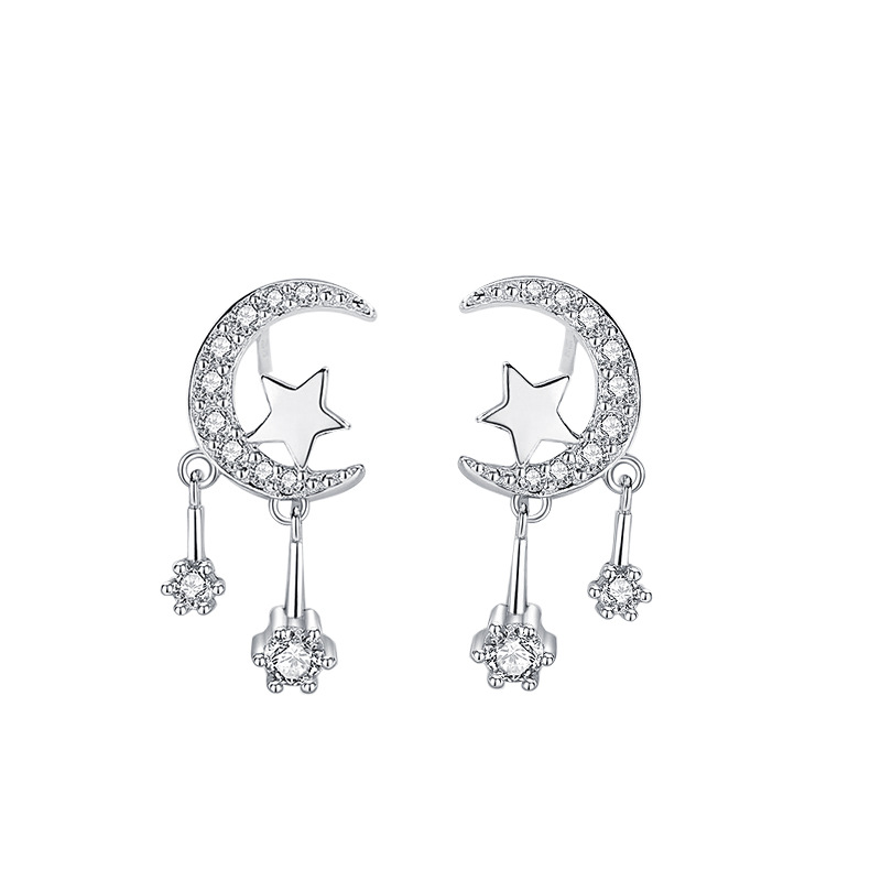 925 silver moon earrings