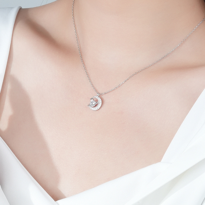 925 silver moon necklace