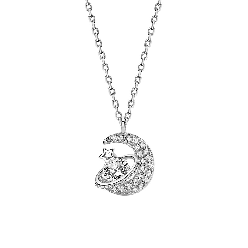 925 silver moon necklace