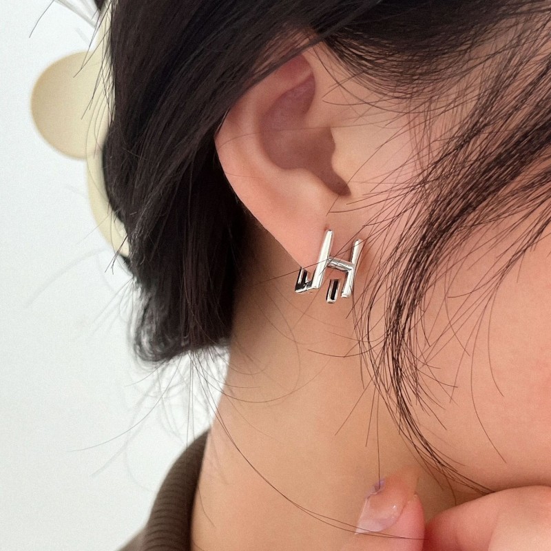 925 silver letter earrings