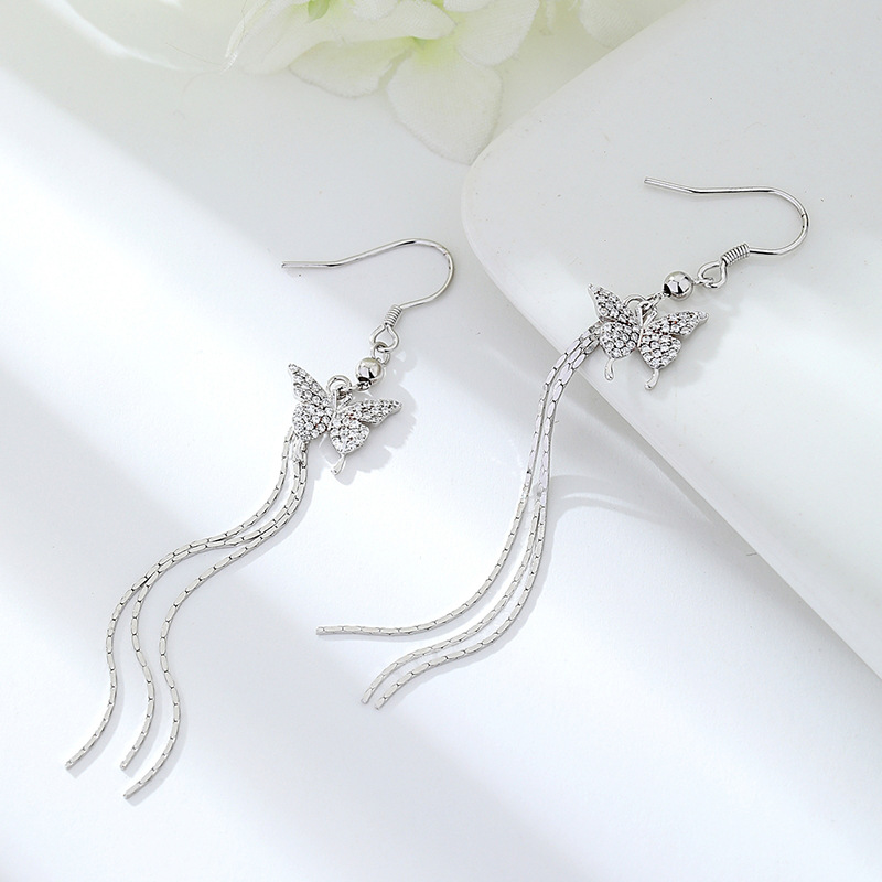 925 silver butterfly earrings